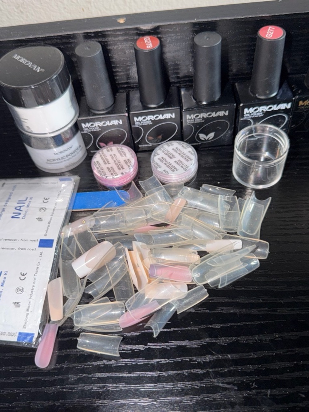 Clear & Pink Artificial Nail Tips - Pack for Women